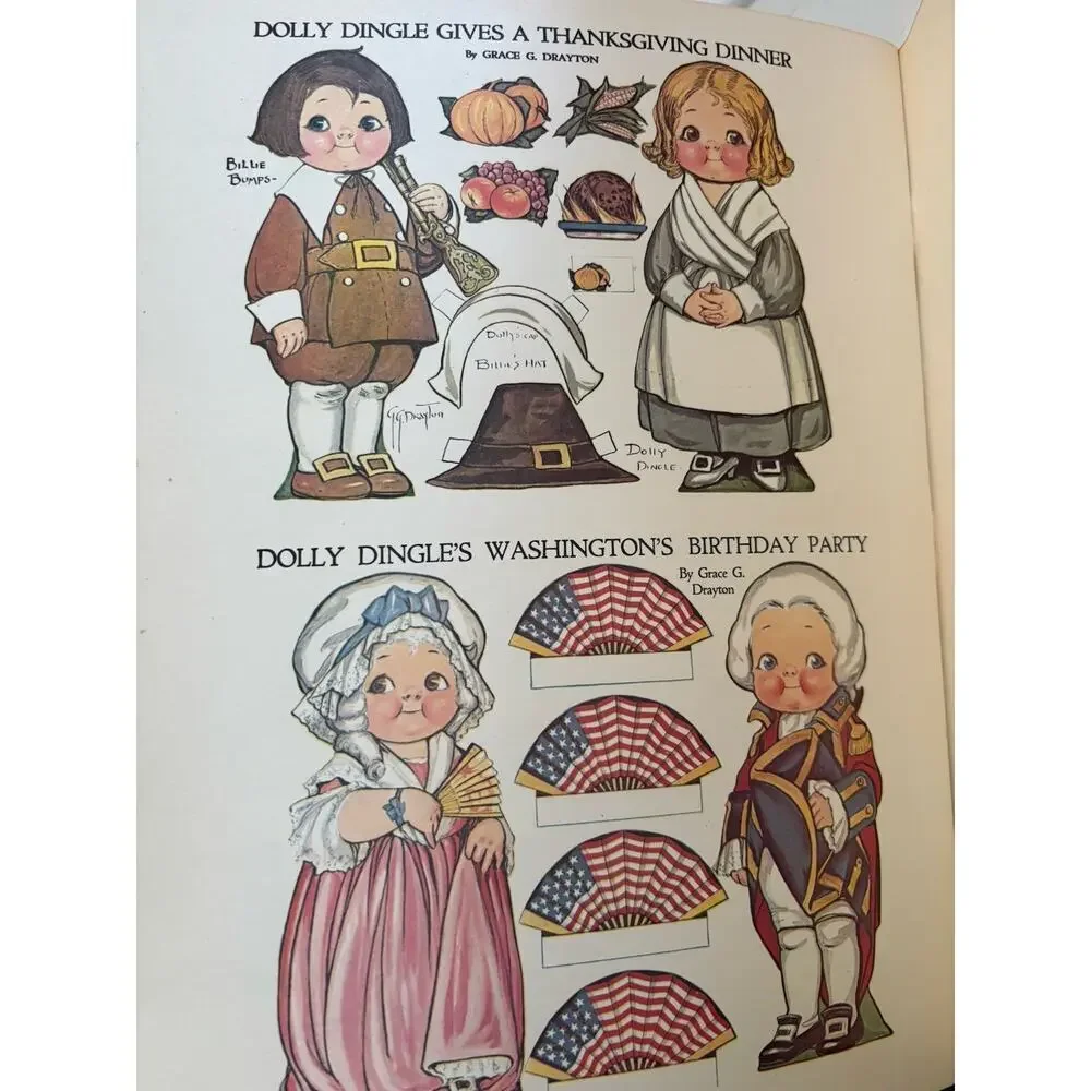 Dolly Dingle 1970's Uncut Paper Dolls Book Grace G. Drayton